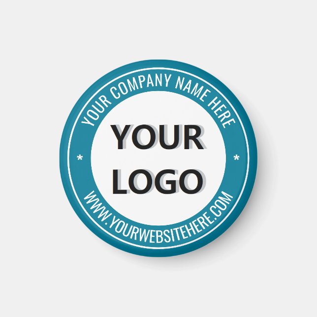 Custom Logo and Text Stamp Magnet - Your Colours (Front)