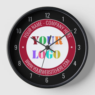 Custom Logo and Text Wall Clock Gift - Your Colour