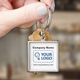 Custom Logo and Text Waterproof Square Keychain