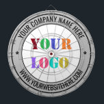 Custom Logo and Text Your Business Dart Board<br><div class="desc">Your Colours and Font - Dartboards with Simple Personalized Your Business Logo Name Website Stamp Design - Promotional Professional Customizable Dart Boards / Gift - Add Your Logo - Image / Name - Company / Website or Phone , E-mail / more - Resize and move or remove and add elements...</div>