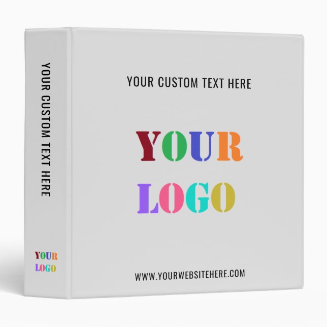 Custom Logo and Text Your Company 3 Ring Binder (Front/Spine)