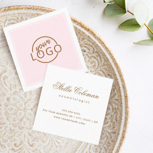 Custom logo  any colour border elegant minimalist square business card