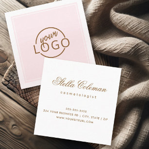 Custom logo  any colour border elegant minimalist square business card
