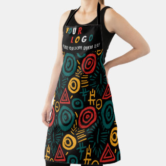 Custom Logo Apron – Bold Tribal Pattern