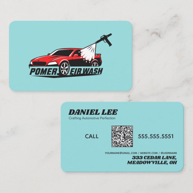 🚨 Custom Logo Auto Detailer Business Card (Front/Back)