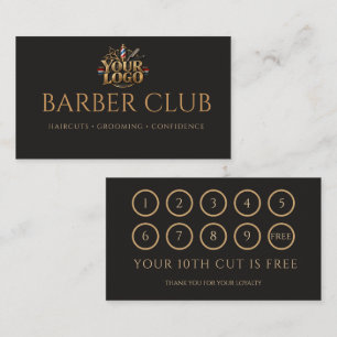 Custom Logo Barber Shop Loyalty Punch Card
