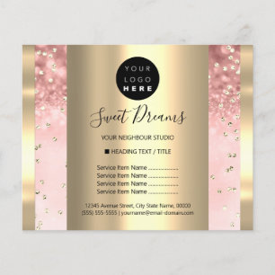 Custom Logo Beauty Makeup Price List Rose Flyer