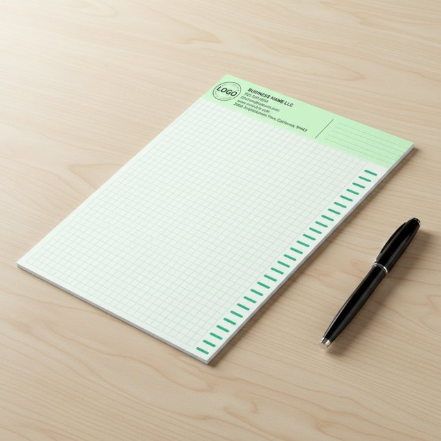 Custom Logo, Big Green Engineering Graph Paper Pad (logo graph paper for architects, ruled engineering paper templates)