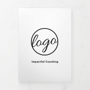 Custom Logo Black and White Trifold Brochure
