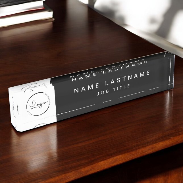 Custom Logo Black Elegant Professional Nameplate (Creator Uploaded)