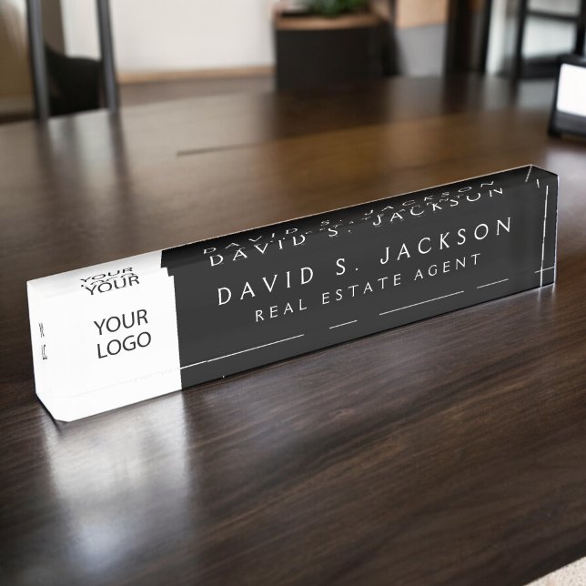 Custom Logo Black Elegant Professional Nameplate (Creator Uploaded)