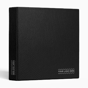 Custom Logo Black Leather Print Binder