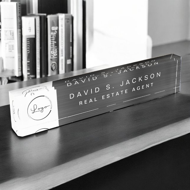 Custom Logo Black Metallic Professional Nameplate (Creator Uploaded)