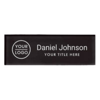 Custom logo black professional magnetic name tags