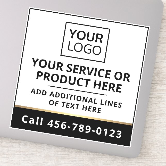 Custom logo black white business service square (Detail)