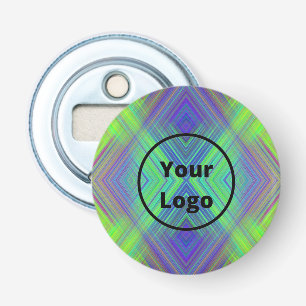 Custom logo blue and  green line shapes bottle opener