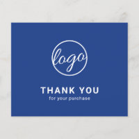 Custom Logo Blue Budget Thank You Card