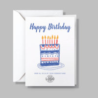 Custom Logo Blue Red Hand Drawn Cake Birthday
