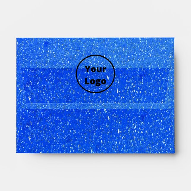 Custom logo blue rough surface print envelope (Back (Top Flap))