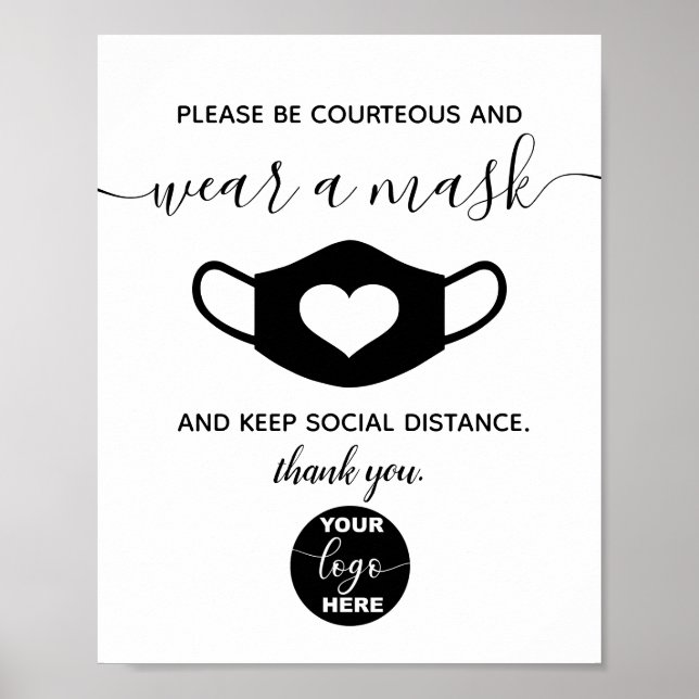 Custom Logo Brand Business Safety Wear a Face Mask Poster (Front)