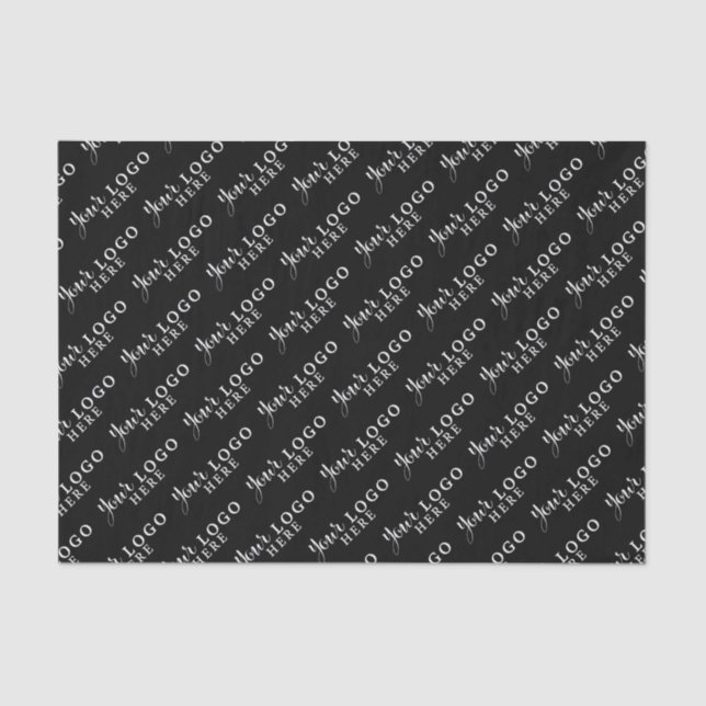 Custom Logo Branded Business Packaging Black Tissue Paper (Front)