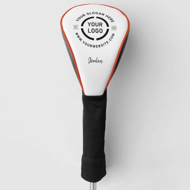 Custom logo branded promotional golf head cover (Front)