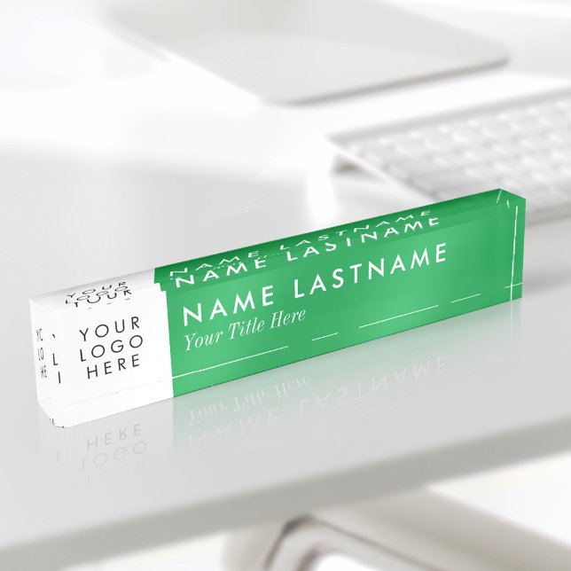 Custom Logo Bright Kelly Green Modern Nameplate (Creator Uploaded)