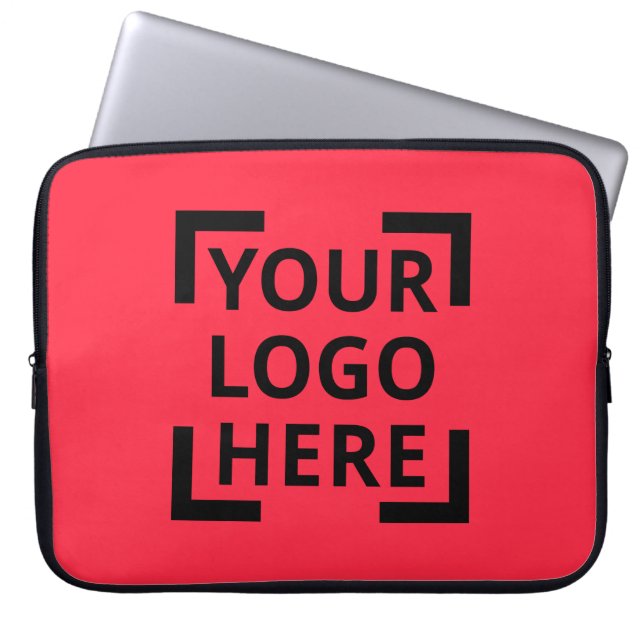 Custom Logo Bright Red Laptop Sleeve (Front)