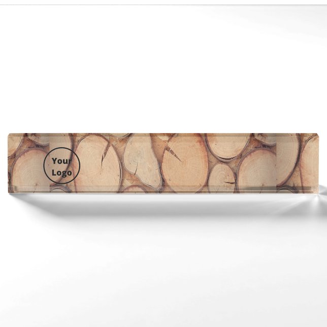 Custom logo brown tree logs nameplate (Front)