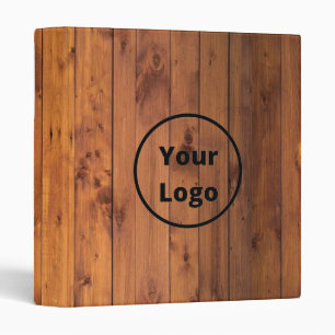 Custom logo brown wood binder