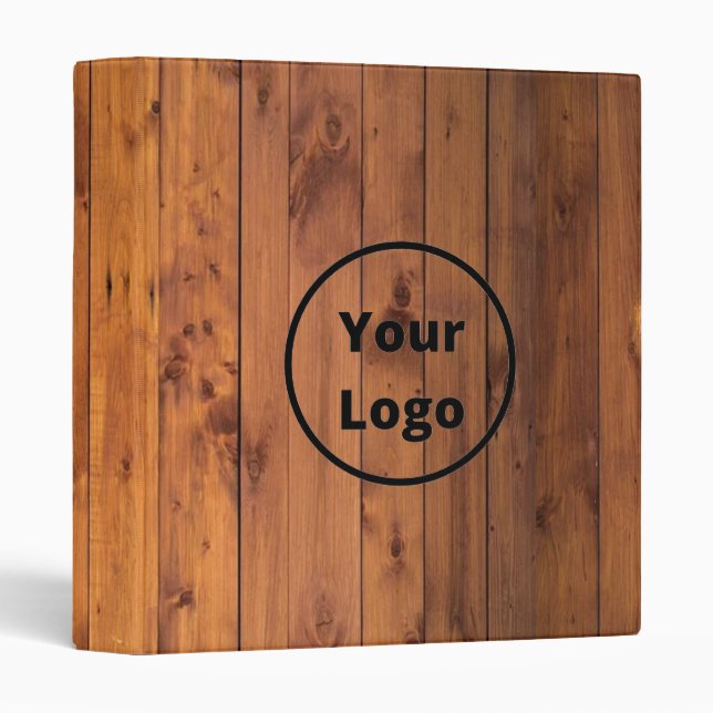 Custom logo brown wood binder (Front/Spine)