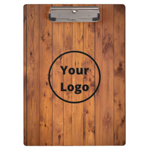 Custom logo brown wood clipboard