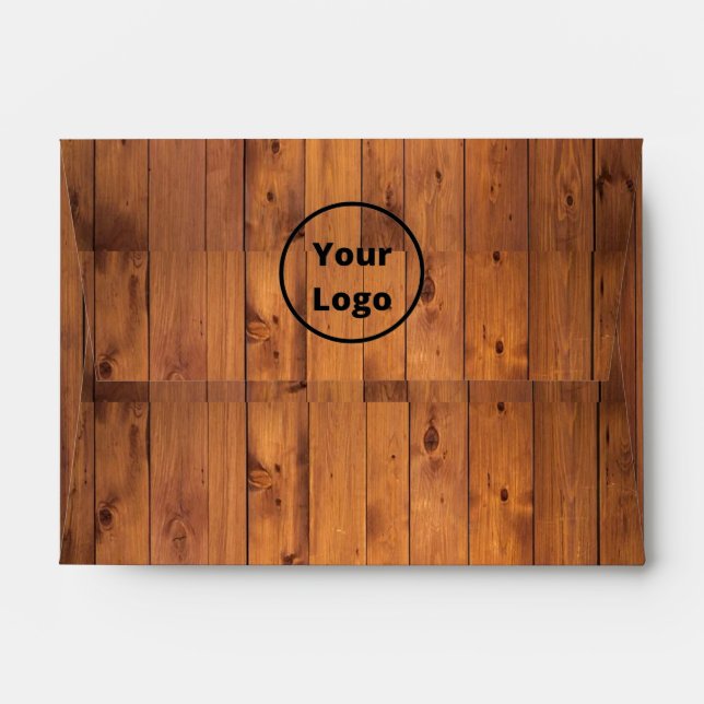 Custom logo brown wood envelope (Back (Top Flap))