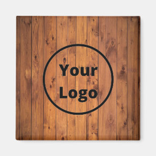 Custom logo brown wood magnet