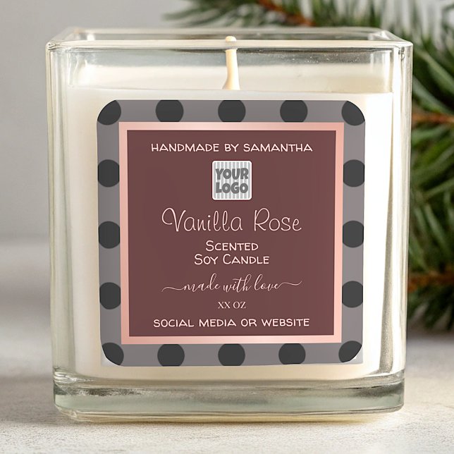 Custom Logo Burgundy Product Packaging Labels Dots (Creator Uploaded)