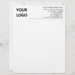 Custom Logo Business Address Contact Information Letterhead<br><div class="desc">Custom Simple Black and White Business Office Letterhead with Logo - Add Your Logo - Image / Business Name - Company / Address - Contact Information - Resize and move or remove and add elements / image / text with customization tool. Choose / add your favourite text / element colours....</div>