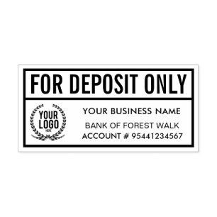 Custom Logo Business Address Deposit only Rubber Stamp