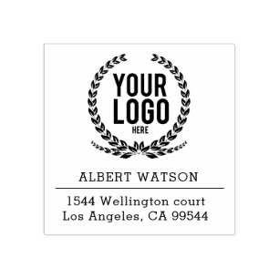 Custom Logo Business Address Rubber Stamp