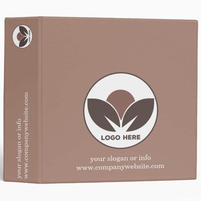 Custom Logo Business Binder | Mocha Mousse (Front/Spine)