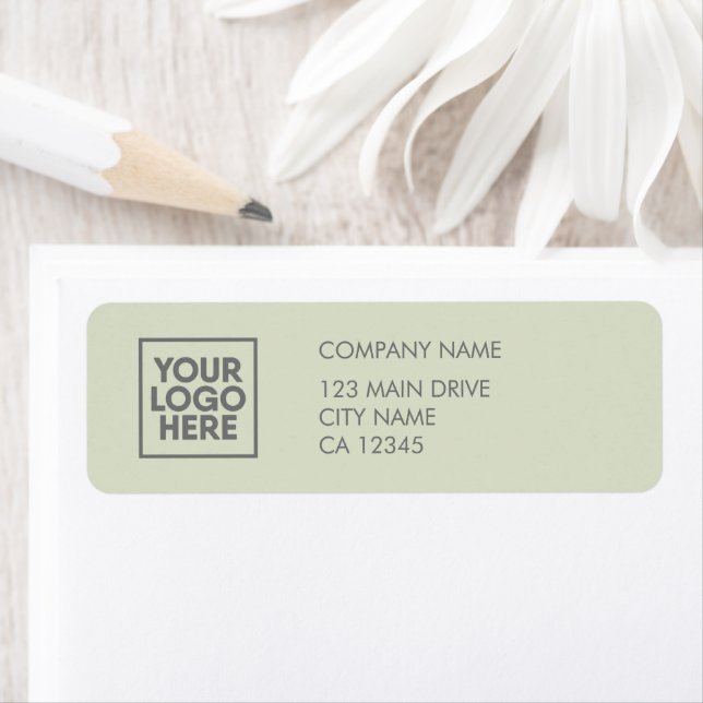 Custom Logo | Business Black Return Address Label (Insitu)