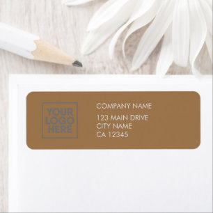 Custom Logo Business Black Return Address Label