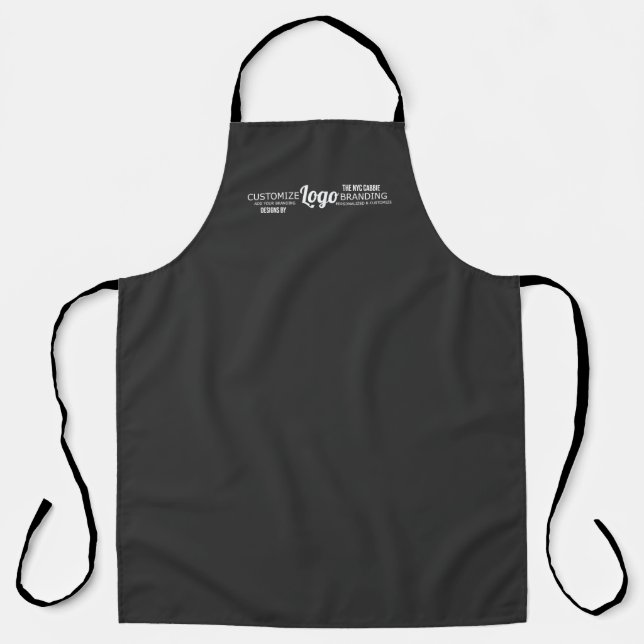 Custom Logo Business Branded Black Apron (Front)