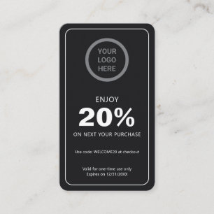 Custom Logo Business Branding Personalized Black Discount Card
