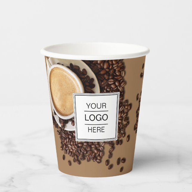 Custom Logo Business Coffee Shop Paper cups (Front)