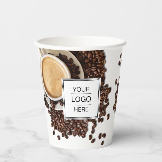 Custom Logo Business Coffee Shop Paper cups (Front)