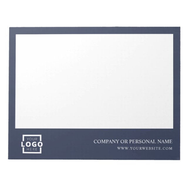 Custom Logo Business Company Branded Gift Blue Notepad (Front)