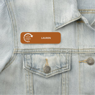 Custom Logo Business Company Staff Burnt Orange Name Tag