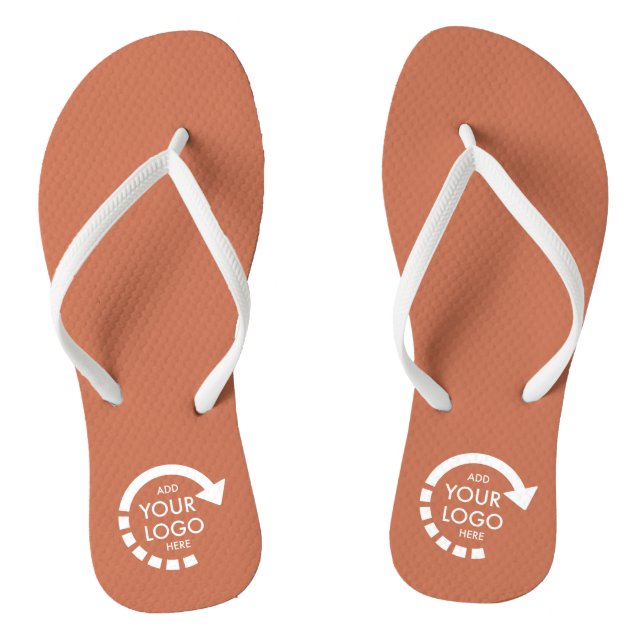 Custom Logo Business Company Staff | Terracotta Flip Flops (Footbed)