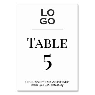 Custom Logo Business Corporate Event Table Number