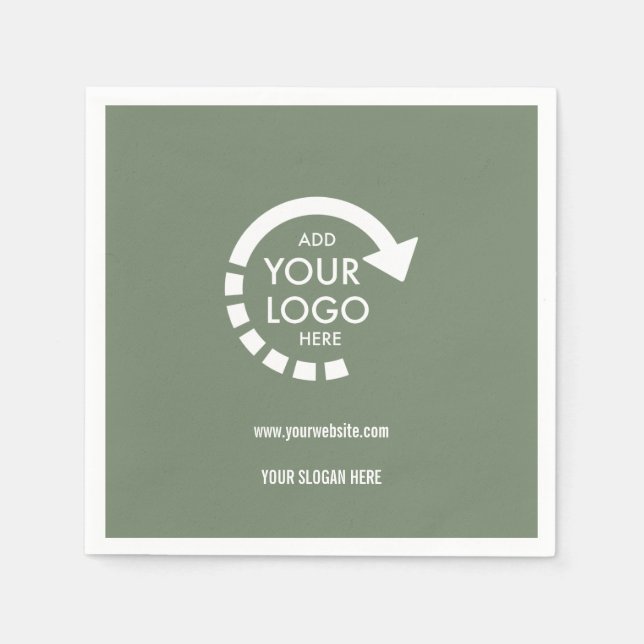 Custom logo business corporate | Sage Green Napkin (Front)